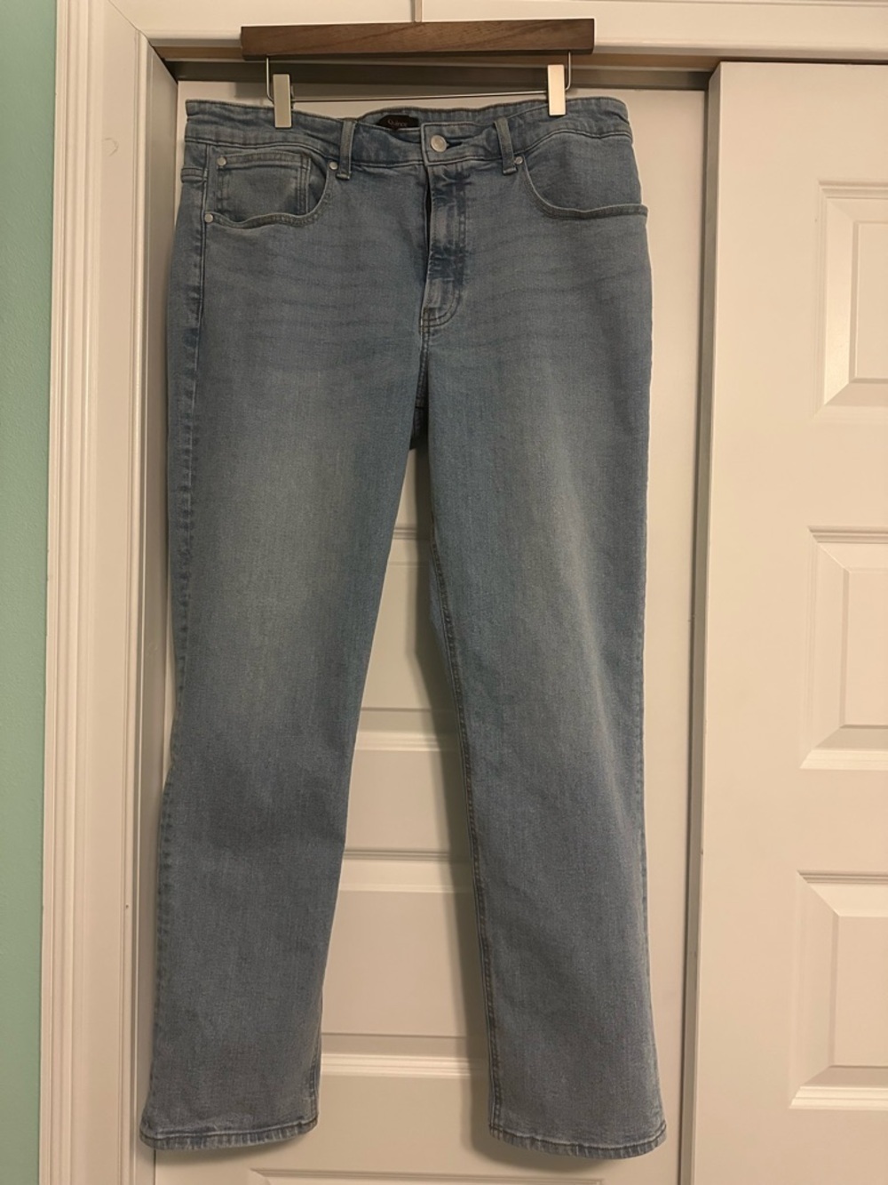 Quince Warren Stretch Slim Straight Jeans Mens 36x32 Arctic Blue Organic Cotton
